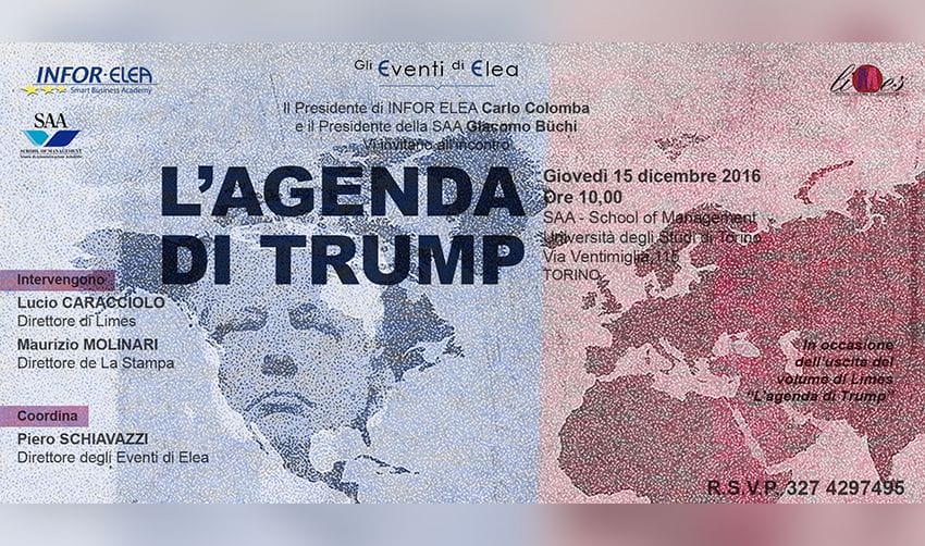 15 dicembre 2016 – Evento Elea – Torino – L’Agenda di Trump
